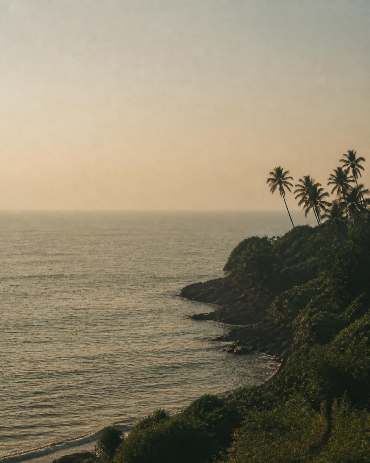 Quiet Indian coastline at dusk