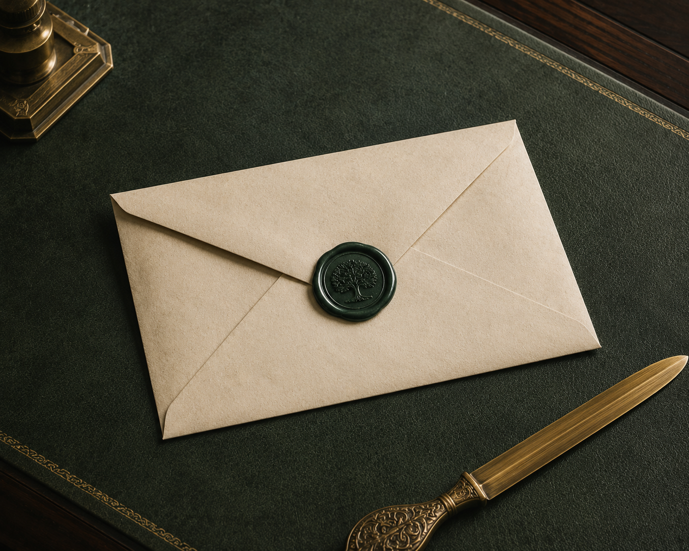 An unopened wax-sealed envelope, representing value before it becomes public.